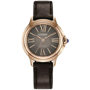 V`Y fB[X rv ANZT[ Eco-Drive Women's Ceci Brown Apple Material Strap Watch 34mm No Color