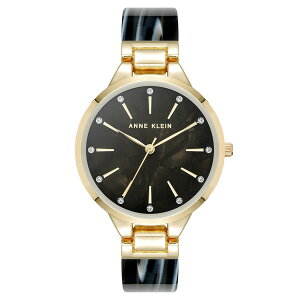 ANC fB[X rv ANZT[ Women's Quartz Tan Acetate and Gold-Tone Metal Alloy Bangle Watch, 36mm Black, Gold-tone