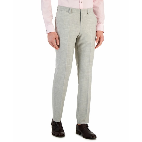 フューゴ メンズ カジュアルパンツ ボトムス Men's Modern-Fit Check-Print Superflex Suit Pants Grey