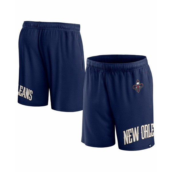 ファナティクス メンズ ハーフ＆ショーツ ボトムス Men's Branded Navy New Orleans Pelicans Free Throw Mesh Shorts Navy