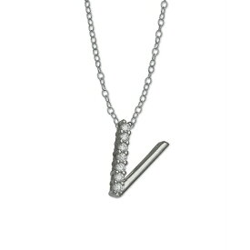 ジャニ ベルニーニ レディース ネックレス・チョーカー・ペンダントトップ アクセサリー Cubic Zirconia Initial Pendant Necklace in Sterling Silver V