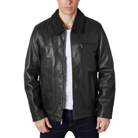 ペリーエリス メンズ ジャケット＆ブルゾン アウター Men's Zipper Leather Jacket Brown