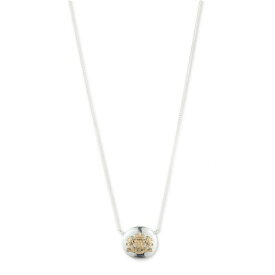 ラルフローレン メンズ ネックレス・チョーカー アクセサリー Sterling Silver Chain with 18K Gold Over Sterling Silver Crest Pendant Necklace Two Tone