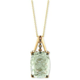 ルヴァン レディース ネックレス・チョーカー・ペンダントトップ アクセサリー Mint Julep Quartz (9-3/4 ct. t.w.) & Diamond (1/3 c.t t.w.) 18" Pendant Necklace in 14k Gold No Color