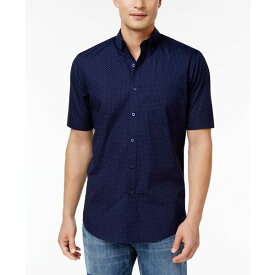 クラブルーム メンズ シャツ トップス Men's Micro Dot Print Stretch Cotton Shirt, Created for Macy's Navy Blue