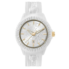 プレインスポーツ メンズ 腕時計 アクセサリー Men's Watch 3 Hand Date Quartz Fearless White Silicone Strap Watch 43mm White