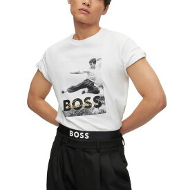 ヒューゴボス メンズ Tシャツ トップス x Bruce Lee Gender-Neutral T-shirt White