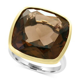 エフィー コレクション メンズ リング アクセサリー EFFY&reg; Smoky Quartz (20-1/5 ct. t.w.) Ring in Sterling Silver & 18k Gold Smoky Quartz