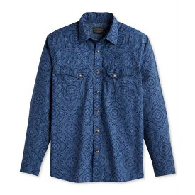 ペンドルトン メンズ シャツ トップス Men's Laramie Paisley Geo-Print Button-Down Western Shirt Indigo Blue