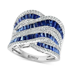 エフィー コレクション メンズ リング アクセサリー EFFY&reg; Sapphire (3-1/3 ct. t.w.) & Diamond (5/8 ct. t.w.) Swirl Statement Ring in 14k White Gold Sapphire