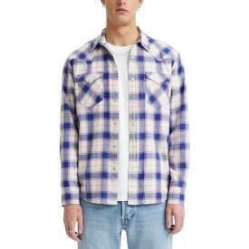 リーバイス メンズ シャツ トップス Men's Classic Standard Fit Western Shirt Hugo Plaid Sodalite Blue