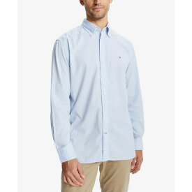 トミー ヒルフィガー メンズ シャツ トップス Men's Flex Classic-Fit Gingham Shirt Calm Blue