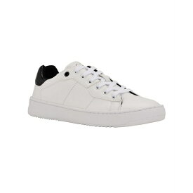 カルバンクライン メンズ スニーカー シューズ Men's Lucio Casual Lace Up Sneakers White, Black Croc