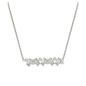 チャールズ アンド コルバード レディース ネックレス・チョーカー・ペンダントトップ アクセサリー Moissanite Fixed Baguette Necklace (3/4 Carat Total Weight Certified Diamond Equivalent) in 14K White Gold White Gold