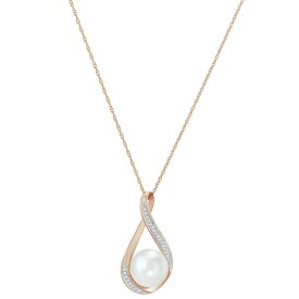 ホノラ メンズ ネックレス・チョーカー アクセサリー Cultured Freshwater Pearl (9mm) and Diamond Accent Pendant 18" Necklace in 14k Gold Rose Gold