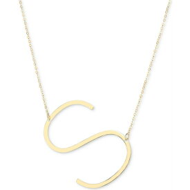 イタリアン ゴールド レディース ネックレス・チョーカー・ペンダントトップ アクセサリー Initial 18" Pendant Necklace in 10k Gold S