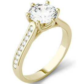 チャールズ アンド コルバード レディース リング アクセサリー Moissanite Engagement Ring (1-5/8 ct. t.w. DEW) Gold