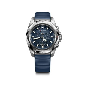 ビクトリノックス メンズ 腕時計 アクセサリー Men's I.N.O.X. Quartz Chronograph Rubber Strap Watch 43mm Blue