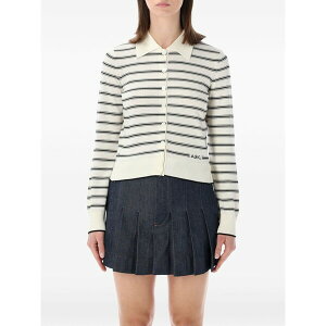 �A�[�y�[�Z�[ ���f�B�[�X �J�[�f�B�K�� �A�E�^�[ Striped-pattern cardigan White