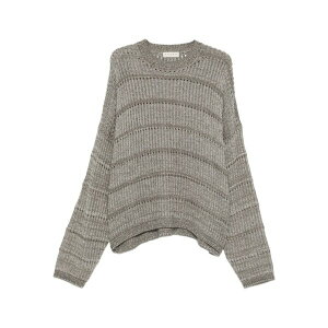 �p�E�� �����Y �j�b�g&�Z�[�^�[ �A�E�^�[ Efesto striped knitwear Grey