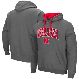 コロシアム メンズ パーカー・スウェットシャツ アウター Nebraska Huskers Colosseum Big & Tall Arch & Logo 2.0 Pullover Hoodie Charcoal