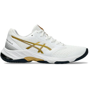 ASICS �A�V�b�N�X ���f�B�[�X �X�j�[�J�[ �yASICS Netburner Ballistic FF 3 White Pure Gold (Women's)�z �T�C�Y US_W_12 White/Pure Gold