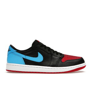 Jordan �W���[�_�� ���f�B�[�X �X�j�[�J�[ �yJordan 1 Retro Low OG NC to Chi (Women's)�z �T�C�Y US_5.5(22.5cm) Black/Dark Powder Blue-Gym Red