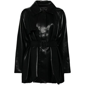 �S�G���W�F�C ���f�B�[�X �W���P�b�g���u���]�� �A�E�^�[ Leather trench jacket Black