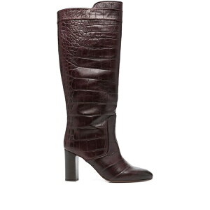 �`�G�~�n�� ���f�B�[�X �u�[�c �V���[�Y 85mm eybal crocodile-effect block-heel boots Brown