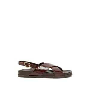 �A���V�G���g�O���[�N�T���_�� ���f�B�[�X �T���_�� �V���[�Y Ikesia patent-leather crossover sandals Brown