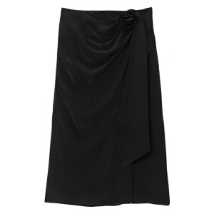 �t�@�[�� ���I ���f�B�[�X �X�J�[�g �{�g���X Rose-embellished wrap midi skirt Black