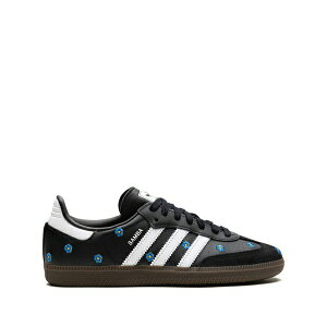 �A�f�B�_�X �����Y �X�j�[�J�[ �V���[�Y Samba og light blue floral sneakers Black