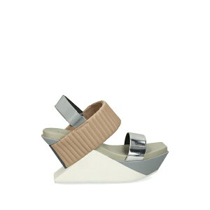 ���i�C�e�b�h�k�[�h ���f�B�[�X �T���_�� �V���[�Y Delta wedge puffier quilted metallic sandals Grey