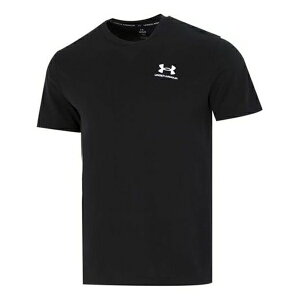 Under Armour A_[A[}[ Y Xj[J[ yUnder Armour Logo Embroidered Heavyweight Short Sleeve T-shirt 'Black White' 1373997-001z TCY US_M_L