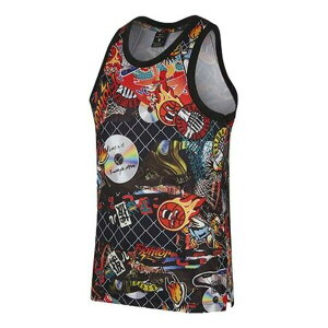 Nike iCL Y Xj[J[ yMen's Nike Street Graffiti Basketball Sports Vest 'Black Red' CK1182-018z TCY US_M_L
