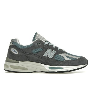 New Balance �j���[�o�����X �����Y �X�j�[�J�[ �yNew Balance 991v2 MiUK Kith Osaka Pack�z �T�C�Y US_7(25.0cm) Asphalt/Lead/Oyster Mushroom
