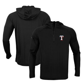 レベルウェア メンズ ジャケット＆ブルゾン アウター Texas Rangers Levelwear Zander Insignia Core QuarterZip Pullover Hoodie Black