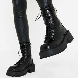 【送料無料】 アイソウイットファースト レディース ブーツ シューズ Chunky Lace Up Ankle Boots Black