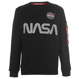 【送料無料】 アルファインダストリーズ メンズ ニット&セーター アウター NASA Reflective Crew Sweatshirt Black