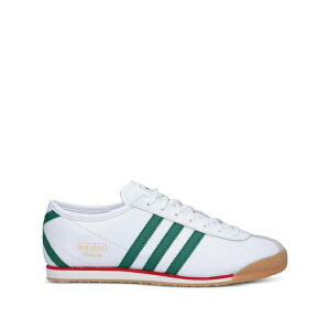 �A�f�B�_�X �����Y �X�j�[�J�[ �V���[�Y 70s italian three-stripe leather trainers White