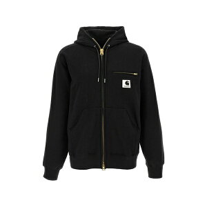 �T�J�C �����Y �p�[�J�[�E�X�E�F�b�g�V���c �A�E�^�[ X carhartt wip logo-patch zip-up hoodie Black