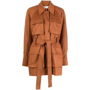 ���E �N���V�b�N ���f�B�[�X �W���P�b�g���u���]�� �A�E�^�[ Check-print belted leather jacket Brown
