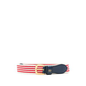 ���@�����e�B�m �K�����@�[�j �����Y �x���g �A�N�Z�T���[ Vlogo signature belt in ribbon and calfskin 35 mm White