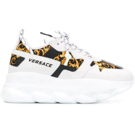 Versace ヴェルサーチ レディース スニーカー 【Versace Chain Reaction 2】 サイズ EU_39(25cm) Barocco Print White Black Yellow (Women's)