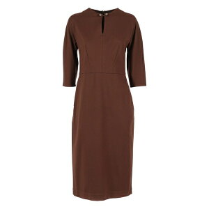 �t�@�r�A�i �t�B���b�s ���f�B�[�X �����s�[�X �g�b�v�X Three-quarter sleeve midi dress Brown