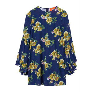 ���E�_�u���E�W�F�C ���f�B�[�X �����s�[�X �g�b�v�X Floral bell-sleeve mini dress Blue