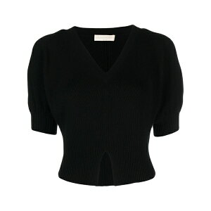 �E���E�W�����\�� ���f�B�[�X T�V���c �g�b�v�X Eila ribbed v-neck top Black