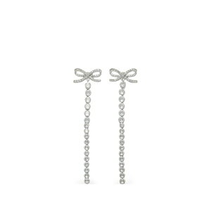 �Z���t�E�|�[�g���C�g ���f�B�[�X �s�A�X���C�������O �A�N�Z�T���[ Crystal bow droplet earrings Silver
