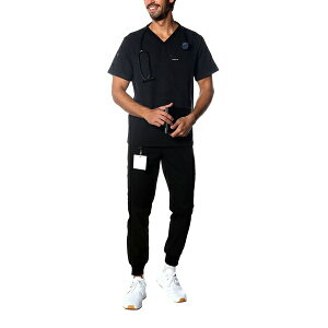 �����o�[�Y�I�����[ �����Y T�V���c �g�b�v�X Men's Manchester 3-Pocket Scrub Top Black