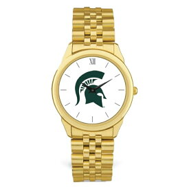 ジャーディン メンズ 腕時計 アクセサリー Michigan State Spartans Unisex Team Logo Rolled Linked Bracelet Wristwatch Gold